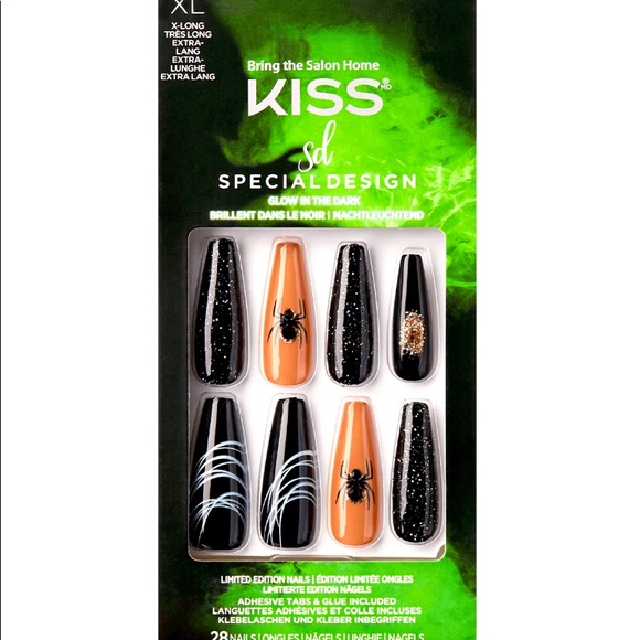 🎃💀👻🆕Kiss Halloween Nails XL Length in “Stranger Things”🎃🖤 - Picture 1 of 5